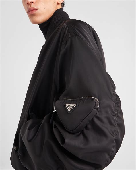 prada bomber jacket men's|prada nylon bomber.